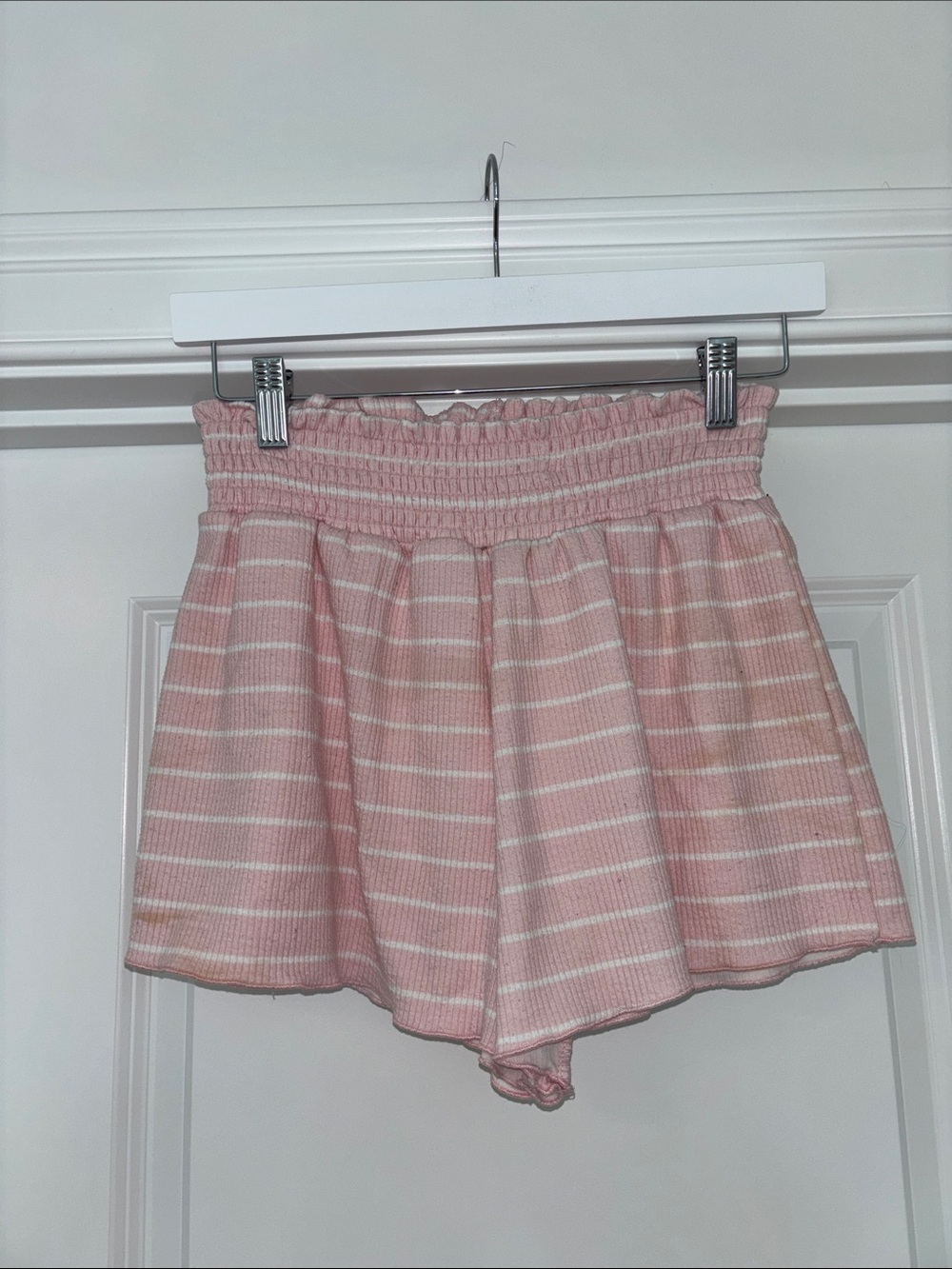 Pink Striped Women's Pull-On Shorts